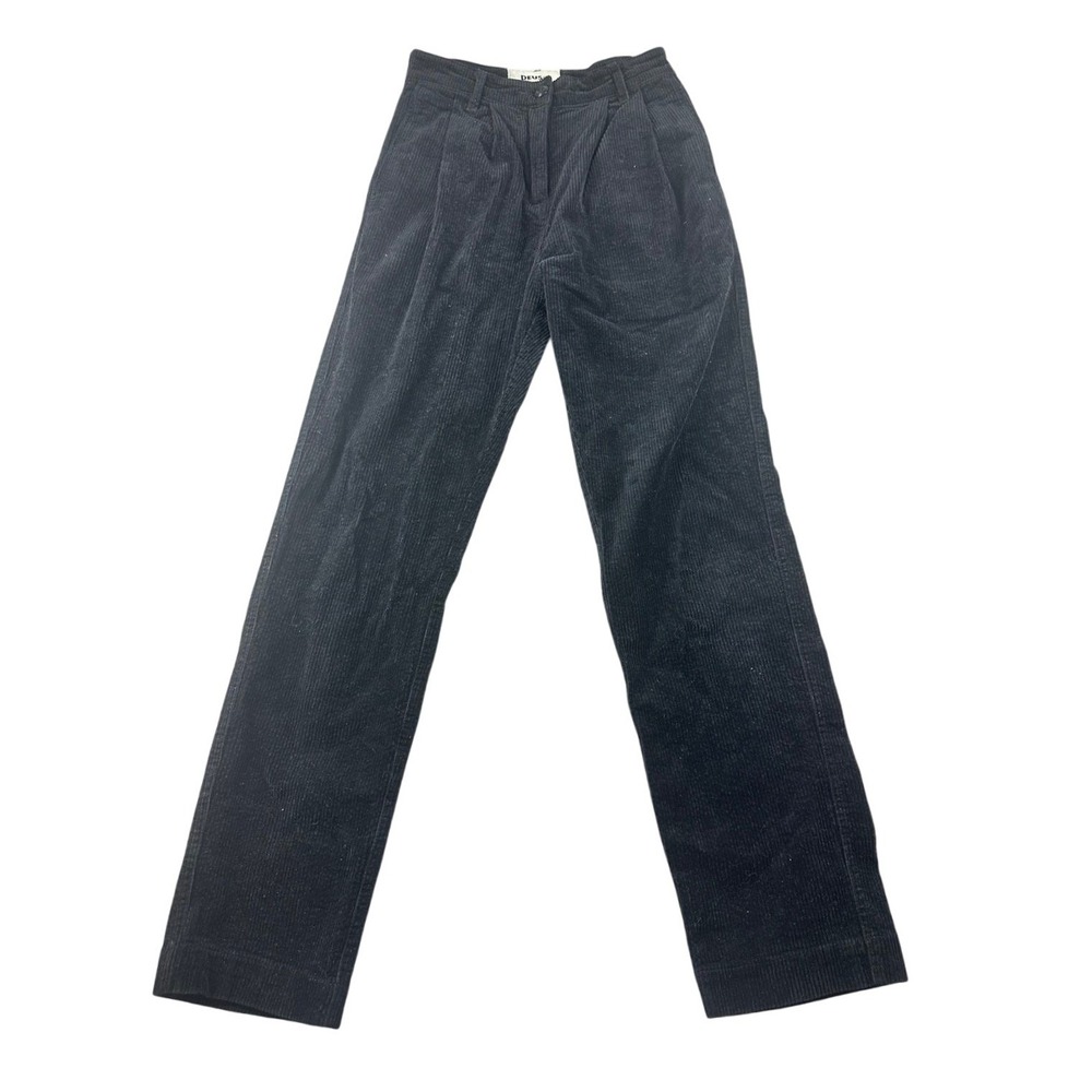 Deus Ex Machina Pants Women 8 Black Annie Pant Relaxed Corduroy Pleated Utility